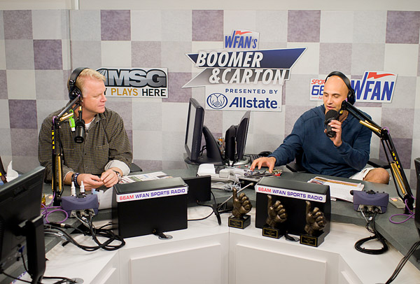 Yesterday I stopped by WFAN's Boomer & Carton morning sports radio talk show 