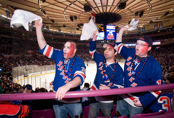I had to put myself on the injured list for Game 3 due to illness, but was back at Madison Square Garden to shoot Game 4, much to the excitement of these fans