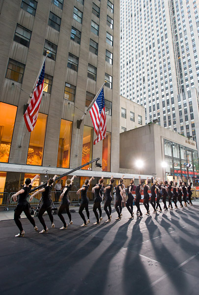 Radio City Rockettes rehears for the Today Show